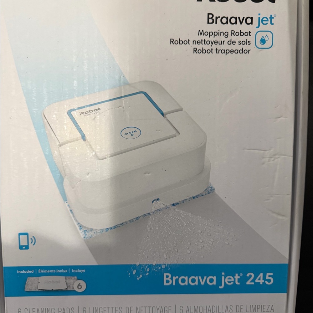iRobot Braava Jet 245 Mopping Robot - White and Blue